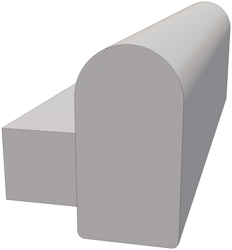 80x42 Vertical rounded Wallrail